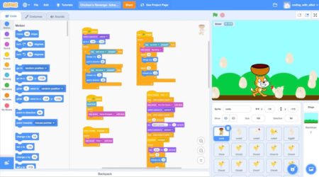 Content Generation Award Winner Elliot Ma uses a program called Scratch to create his coding games