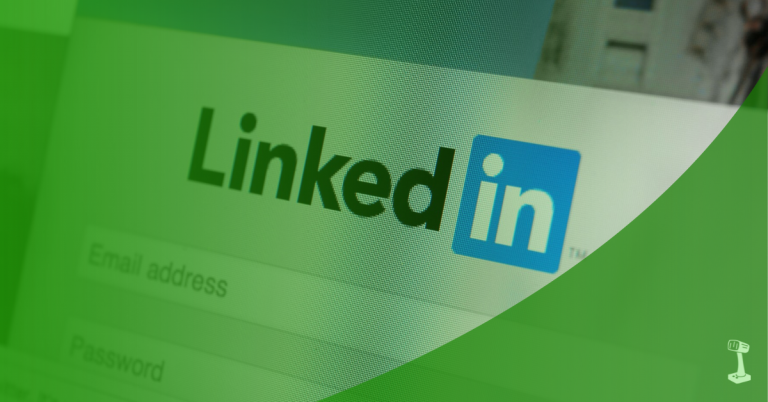 Green transparent image of a LinkedIn Computer Screen