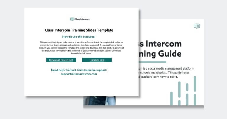 Preview image of a training slide deck for the Class Intercom platform.