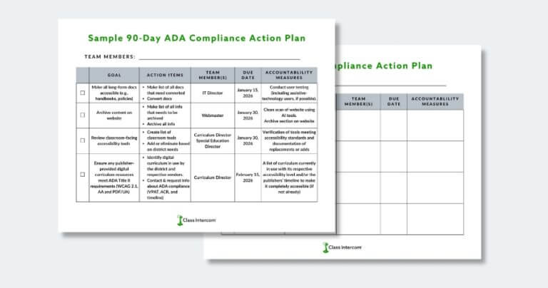Sample 90-Day ADA Compliance Action Plan & Template for Schools ...