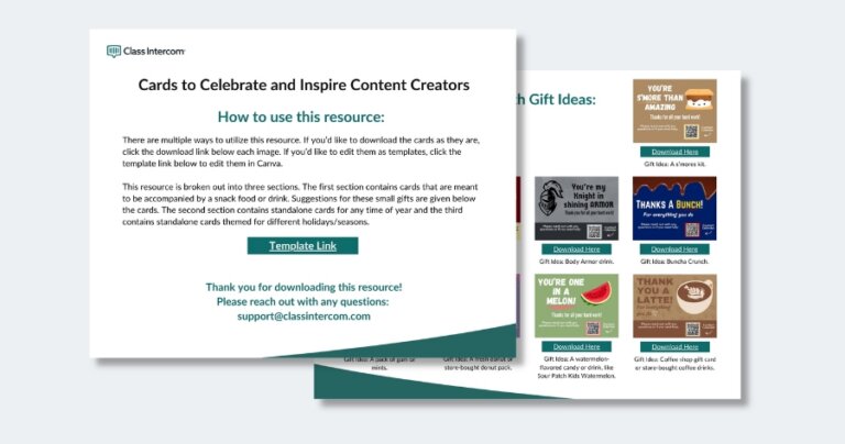 Printable cards to celebrate and inspire the school staff creating social media content.