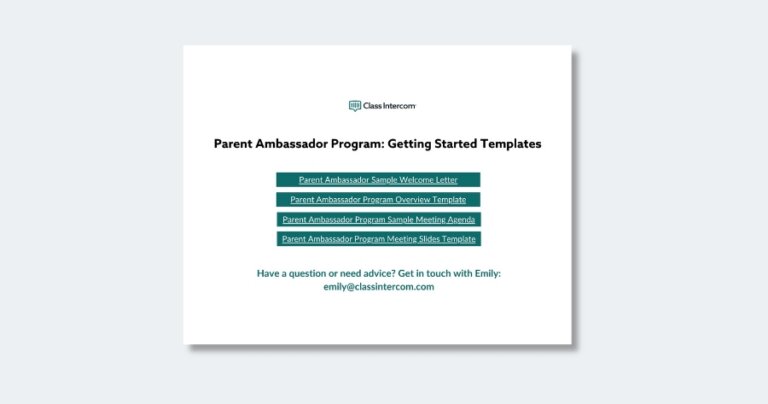 Templates for getting started with a school parent ambassador program.