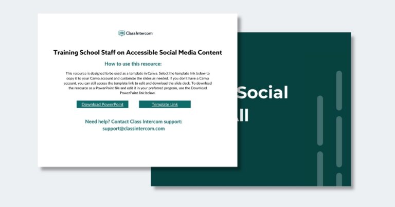 Training resource for helping school staff create accessible social media content.