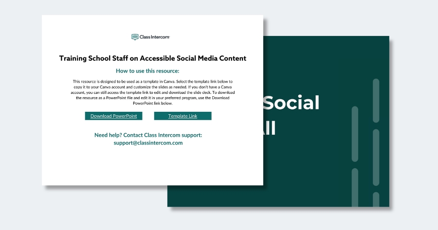 Training resource for helping school staff create accessible social media content.